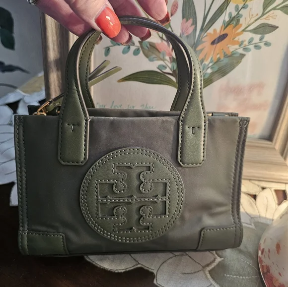 Tory Burch• Mini ELLA Tote Bag.  In "PALM LEAF" EUC 💯Authentic - Picture 2 of 11